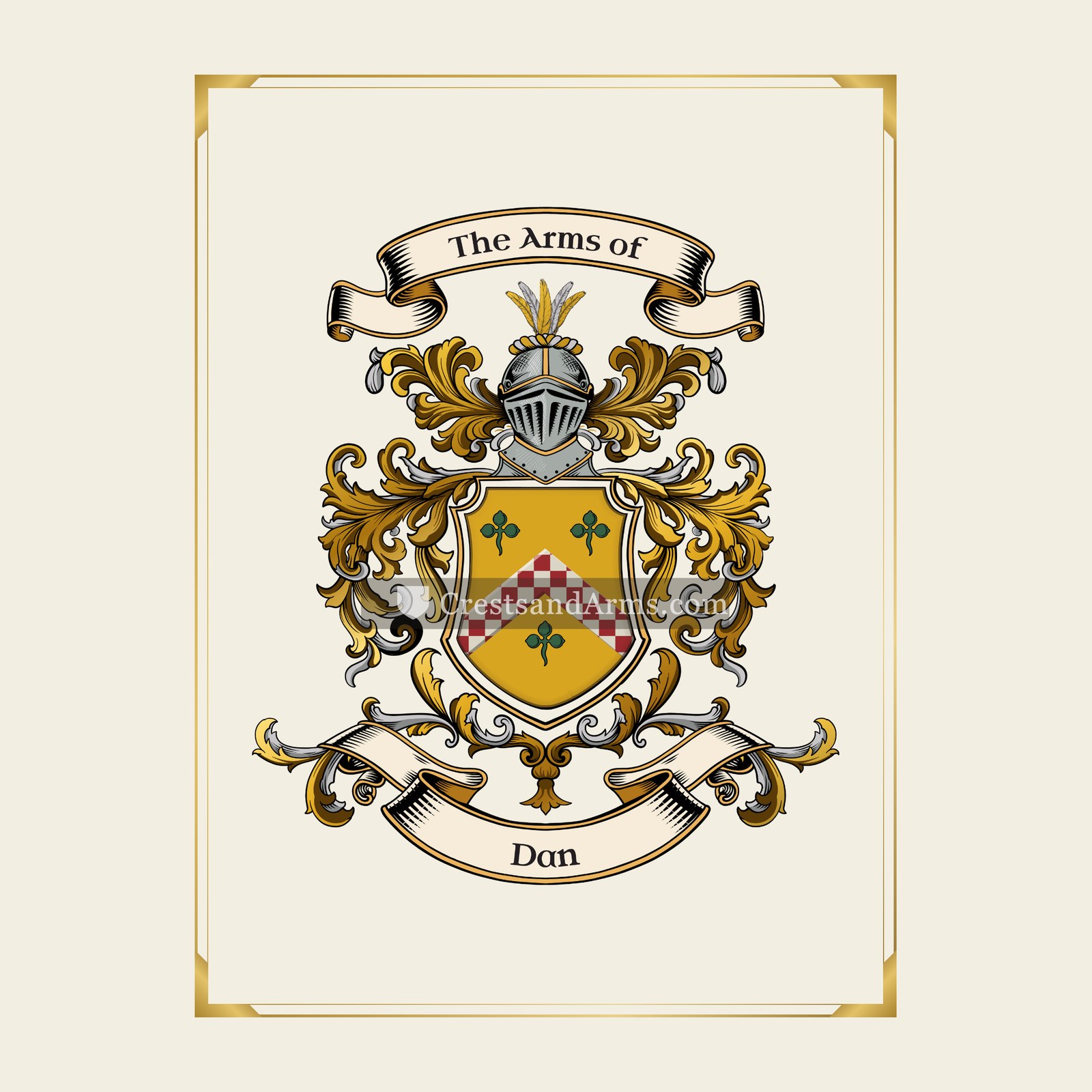 With gold border