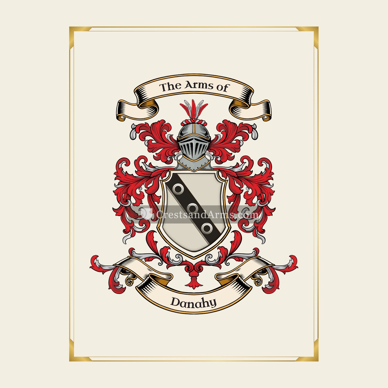 With gold border