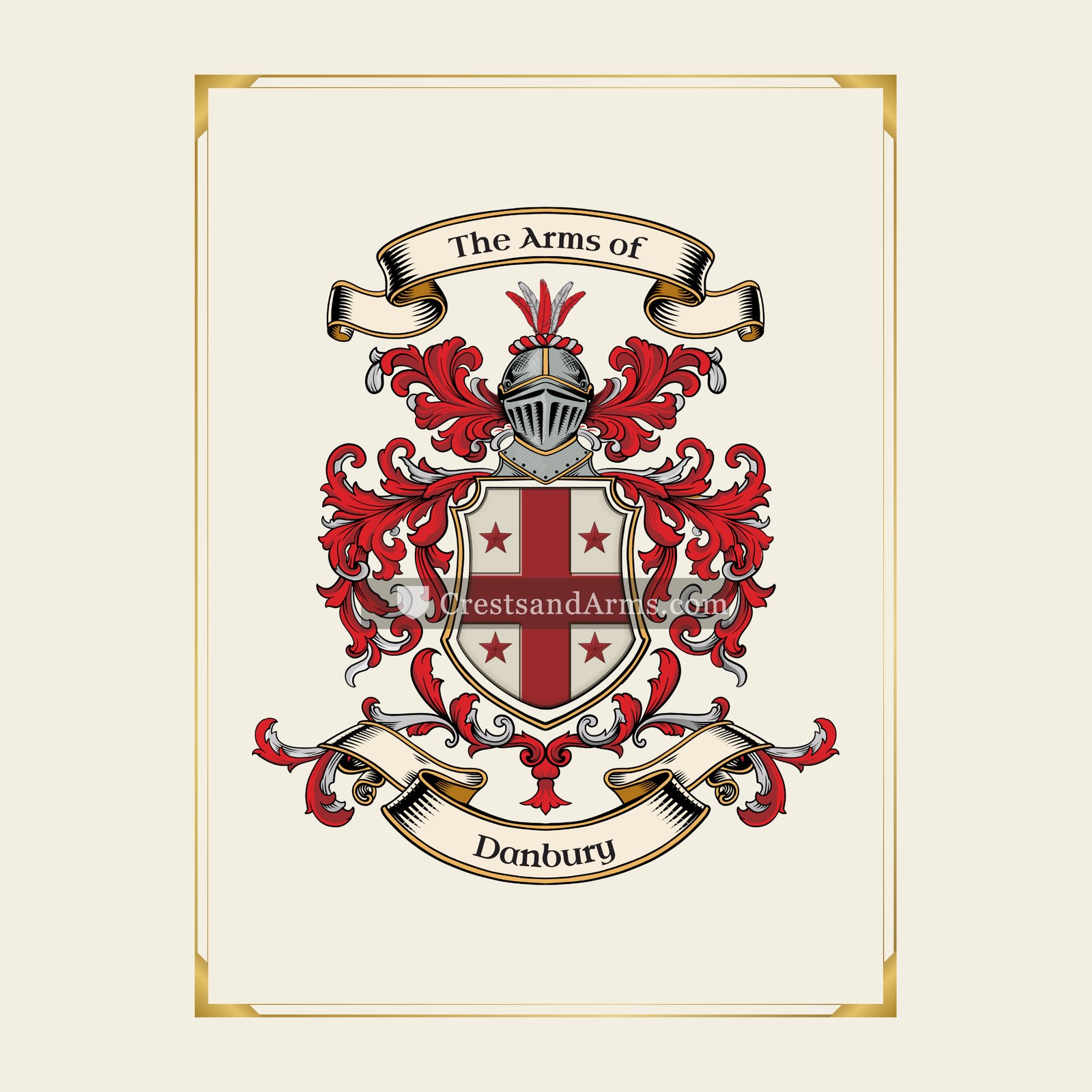 With gold border