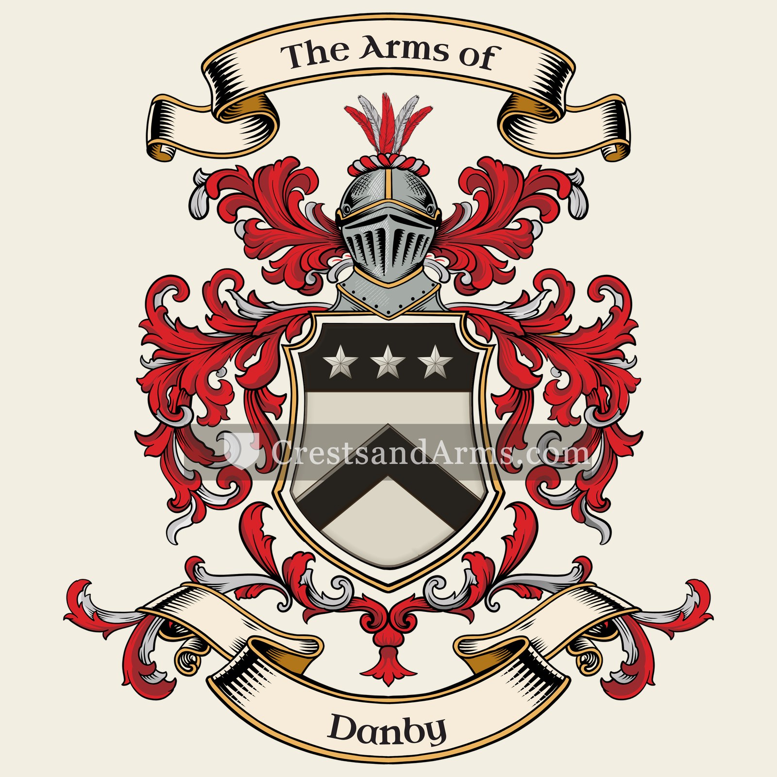 The Danby coat of arms, drawn from the recorded blazon