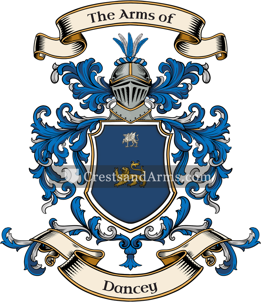 The Dancey coat of arms, drawn from the recorded blazon