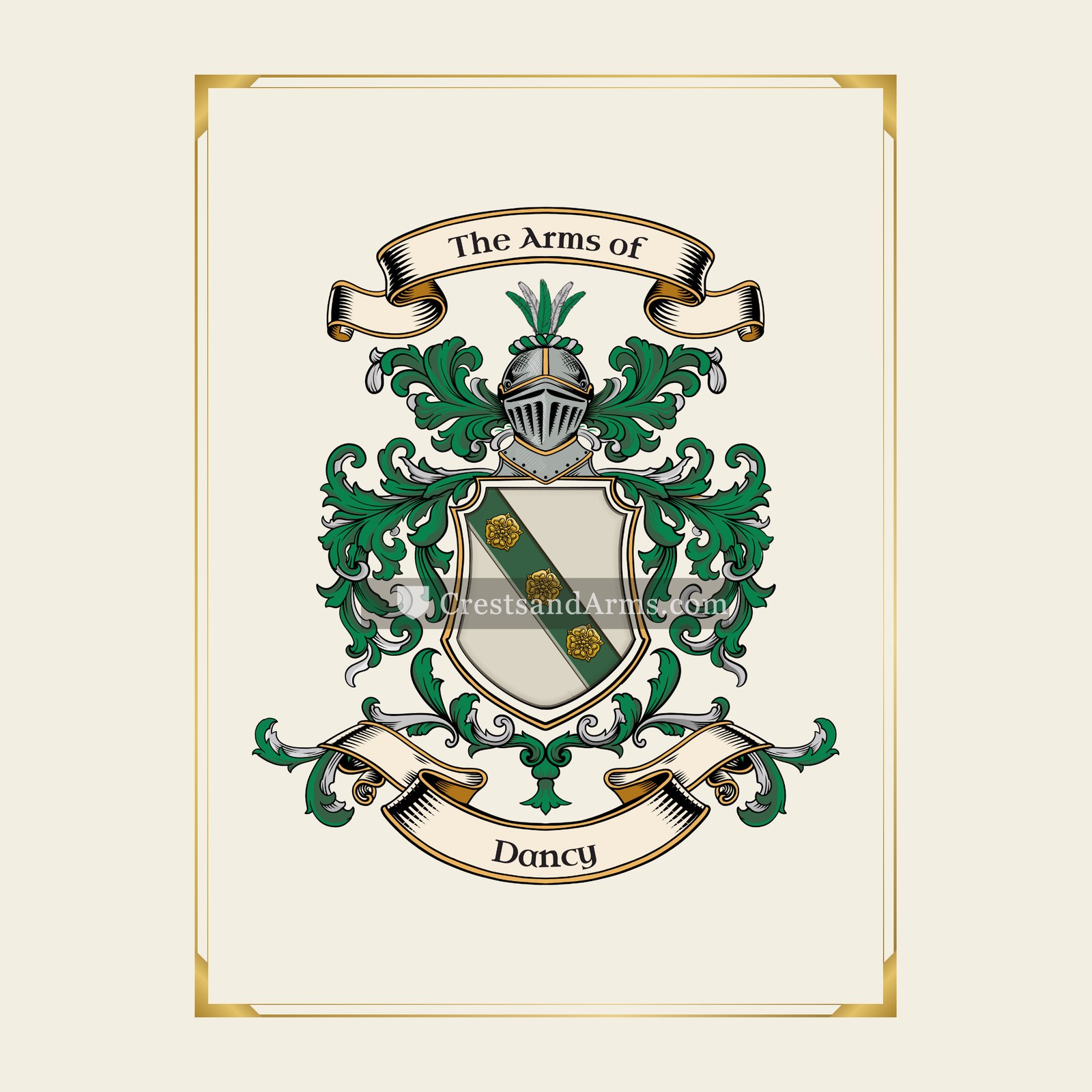 With gold border