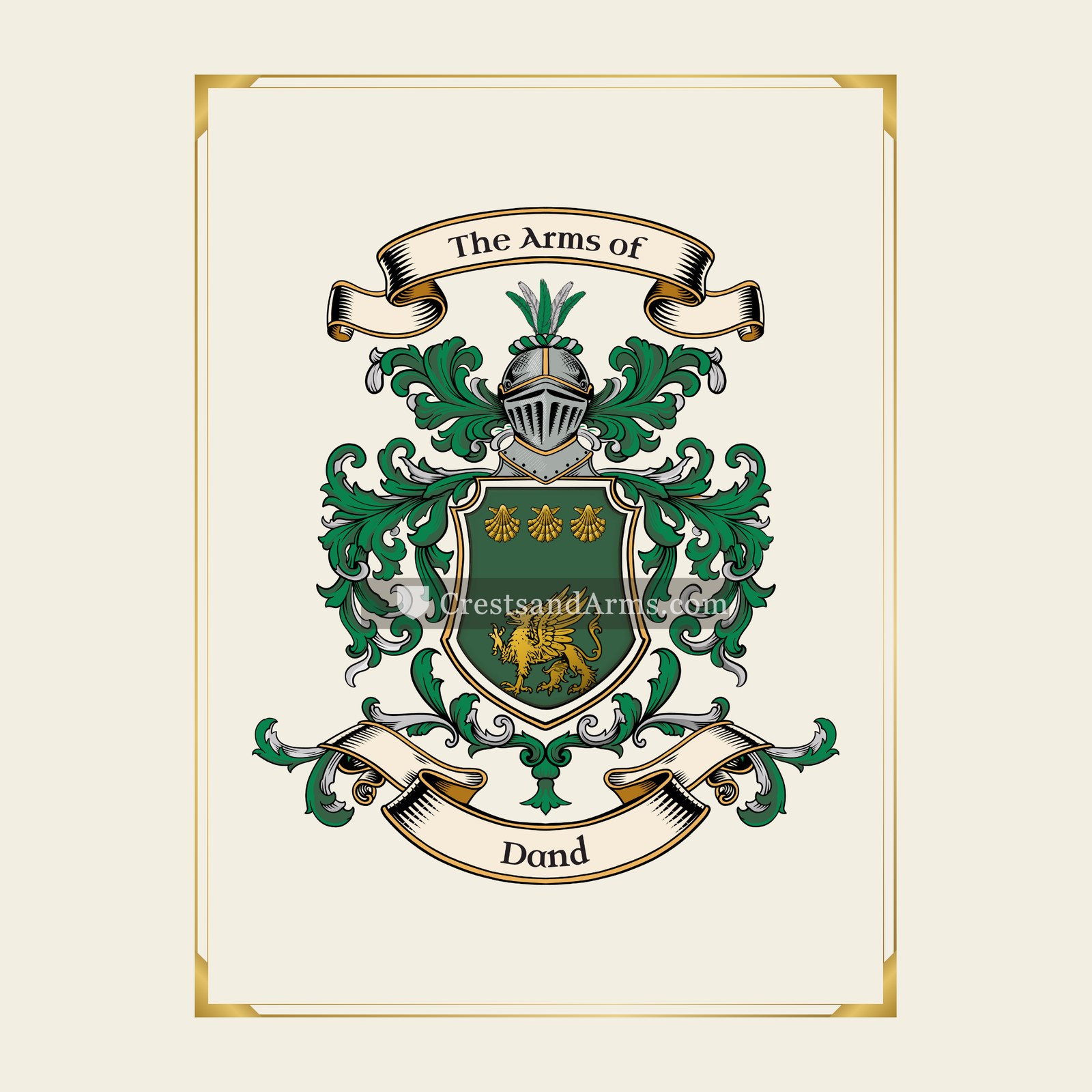 With gold border