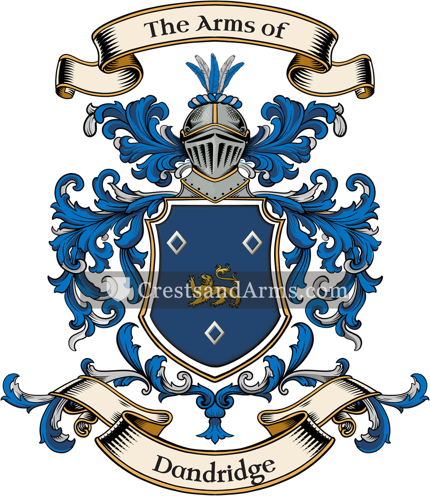 The Dandridge coat of arms, drawn from the recorded blazon