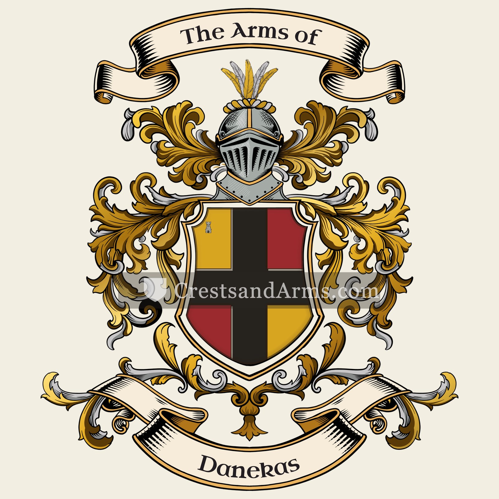 The Danekas coat of arms, drawn from the recorded blazon