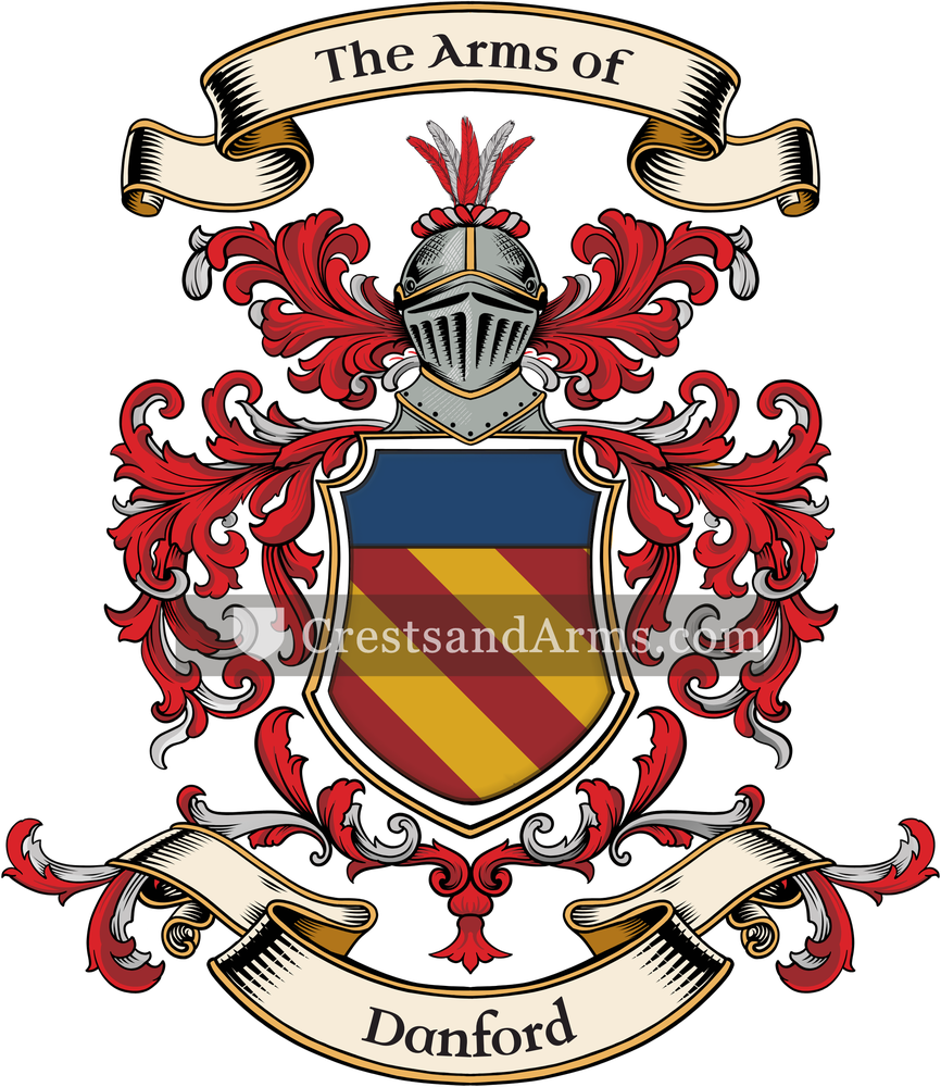 The Danford coat of arms, drawn from the recorded blazon