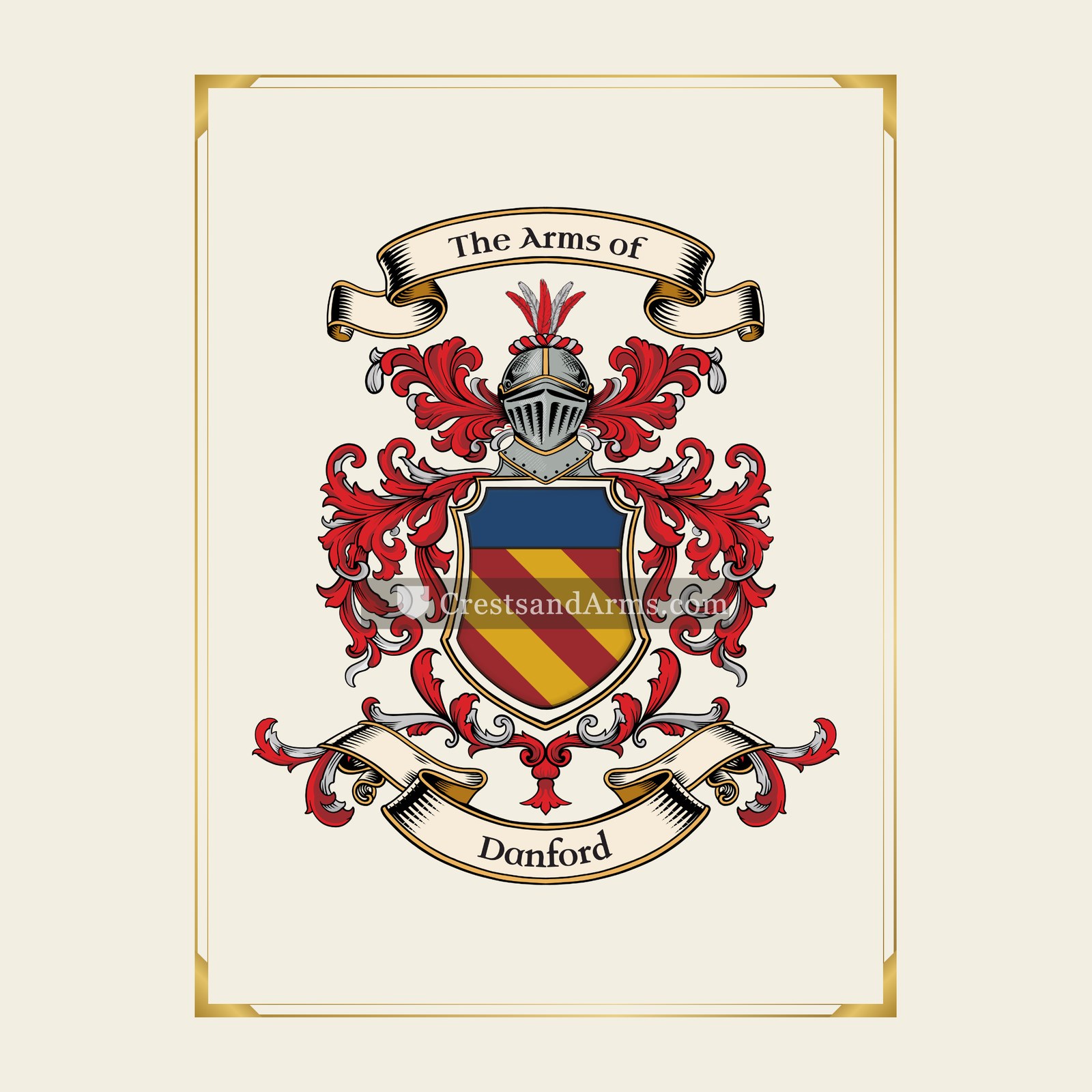With gold border