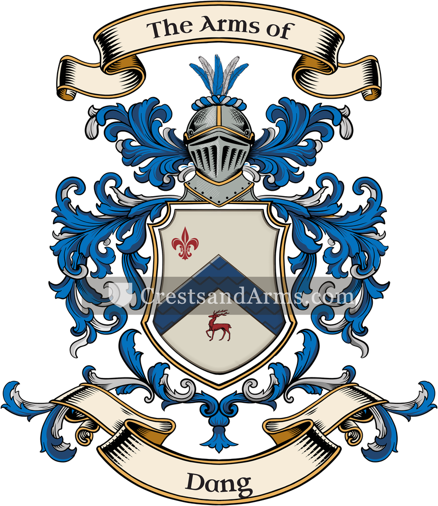 The Dang coat of arms, drawn from the recorded blazon