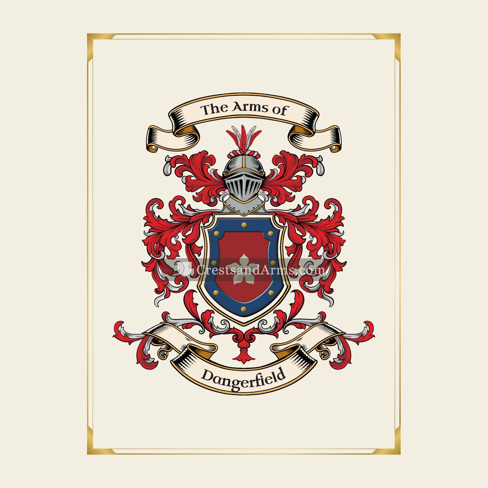 With gold border