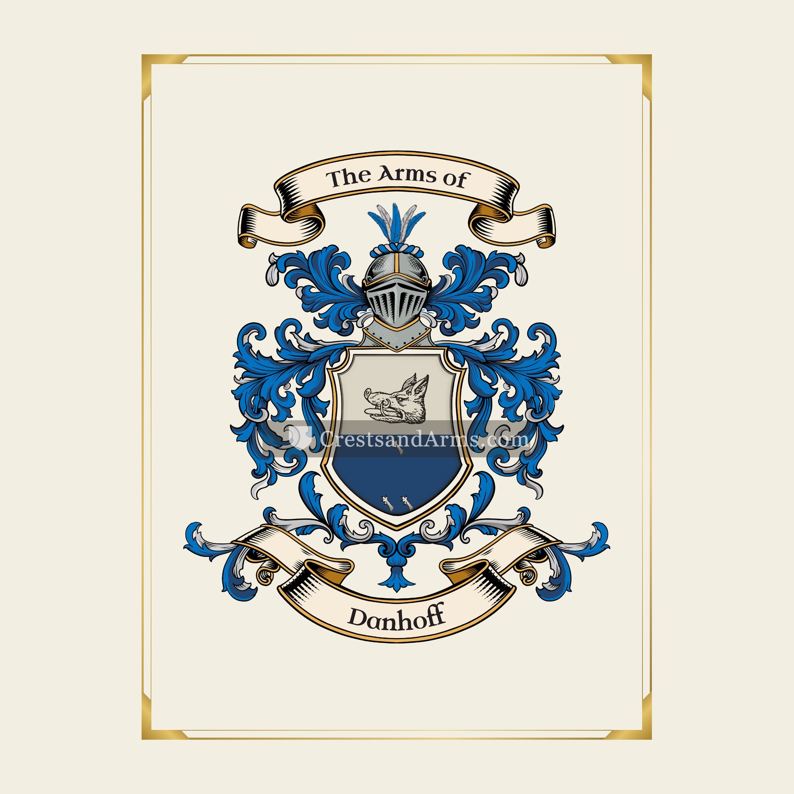 With gold border