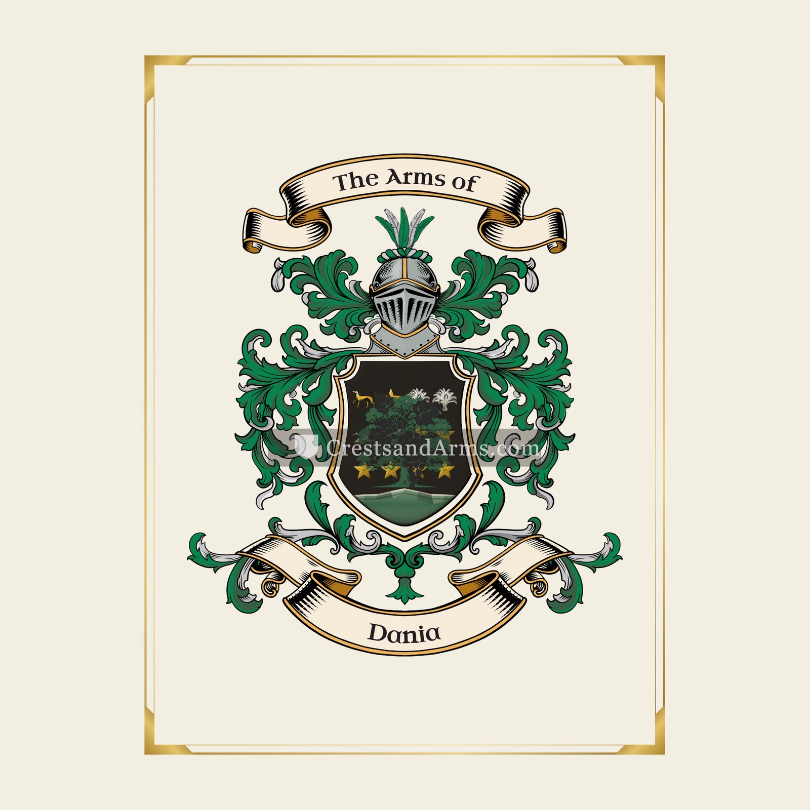 With gold border