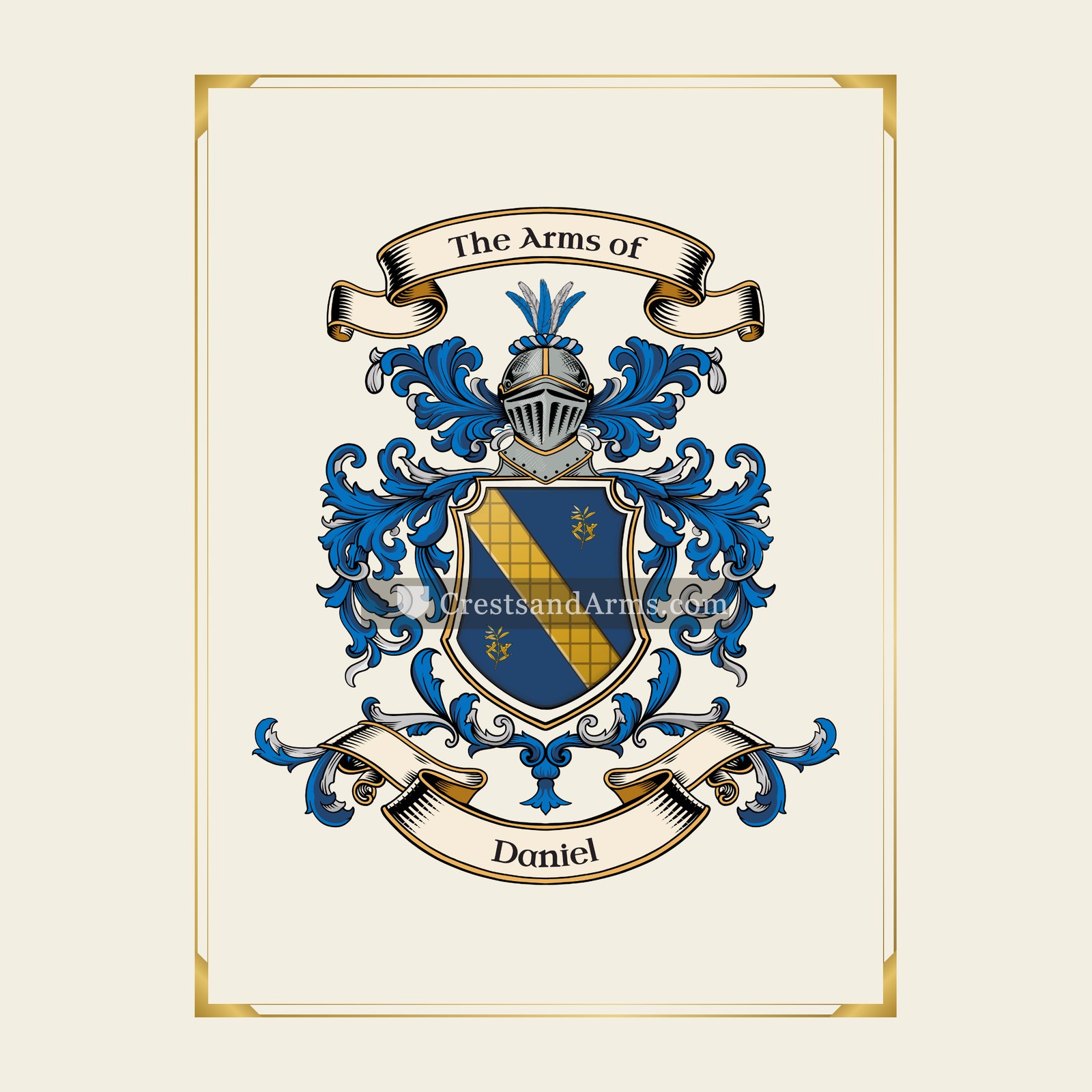With gold border