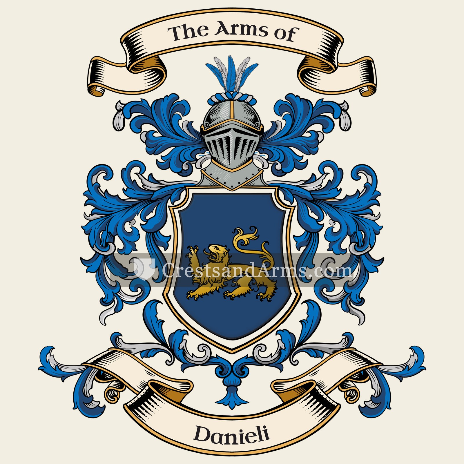 The Danieli coat of arms, drawn from the recorded blazon