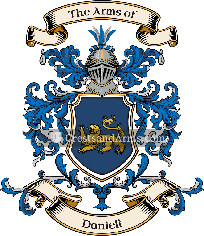 The Danieli coat of arms, drawn from the recorded blazon