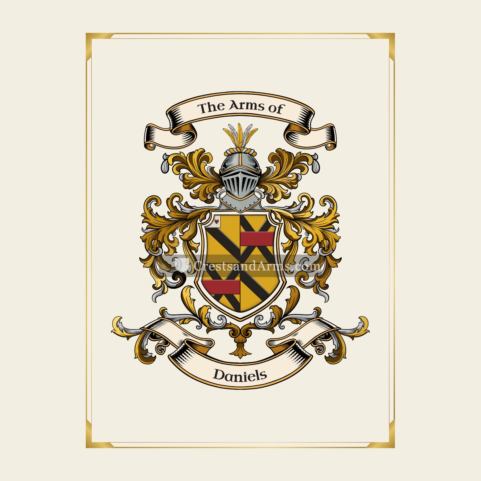 With gold border