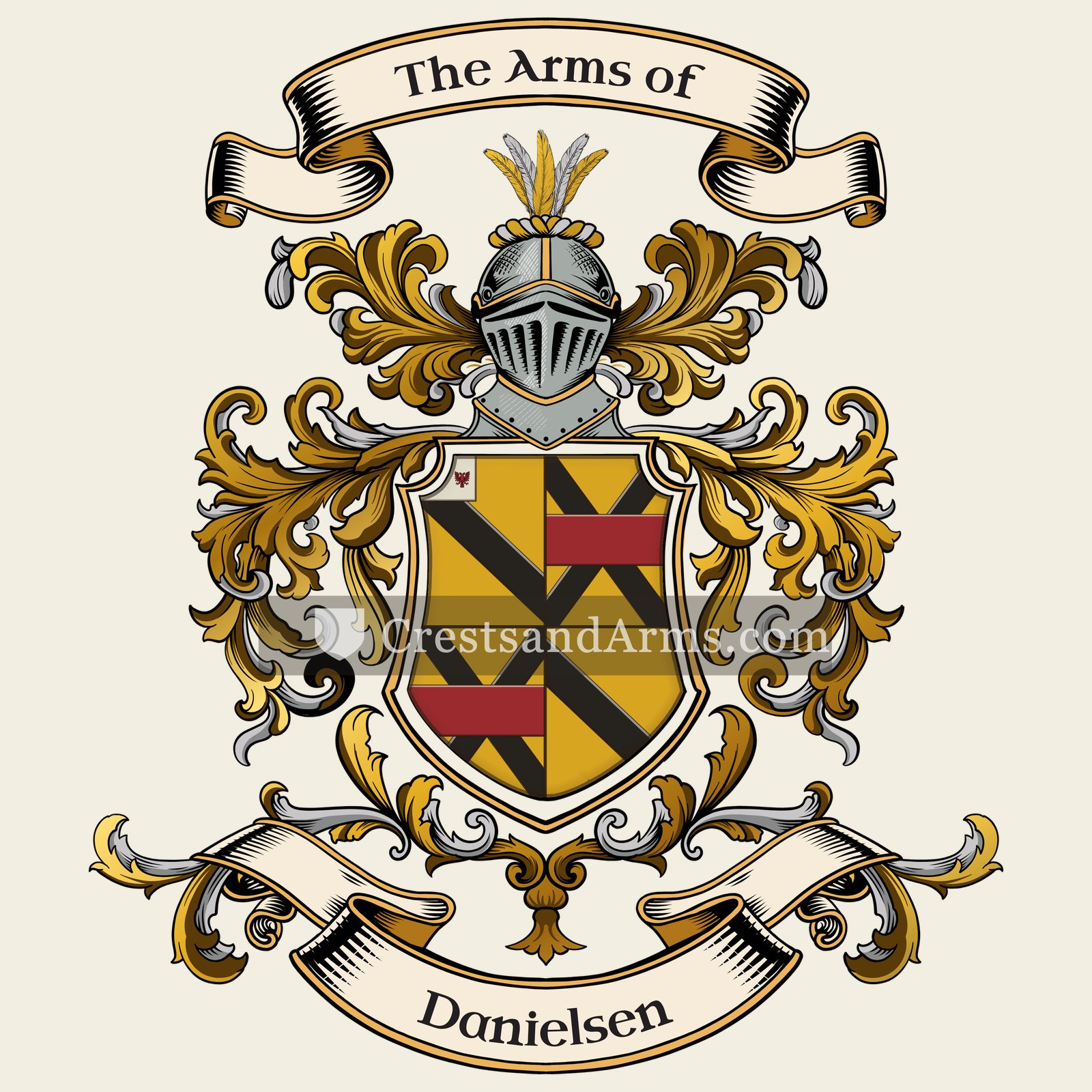 The Danielsen coat of arms, drawn from the recorded blazon