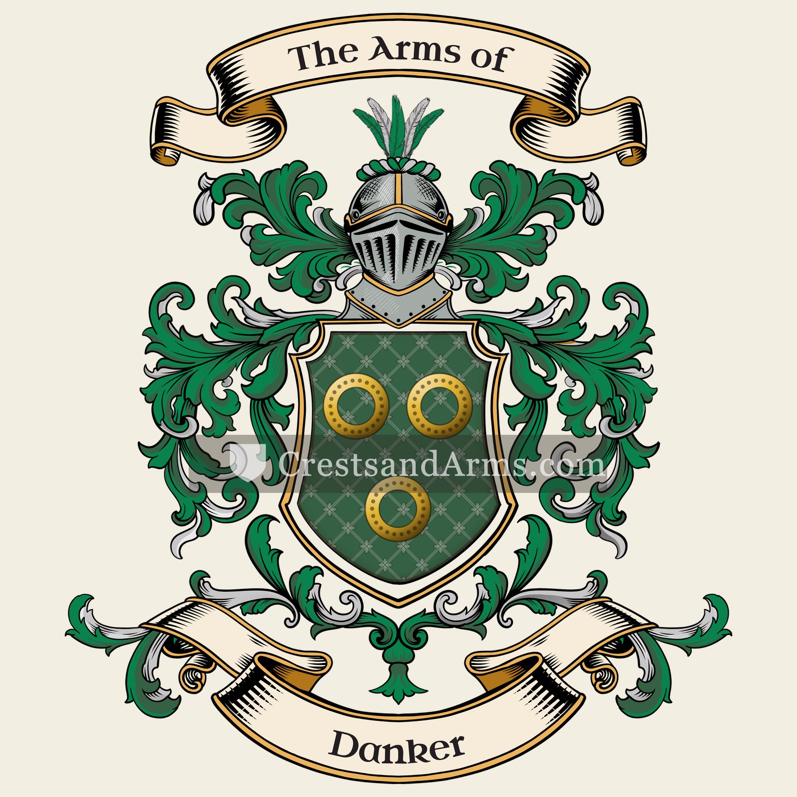 The Danker coat of arms, drawn from the recorded blazon