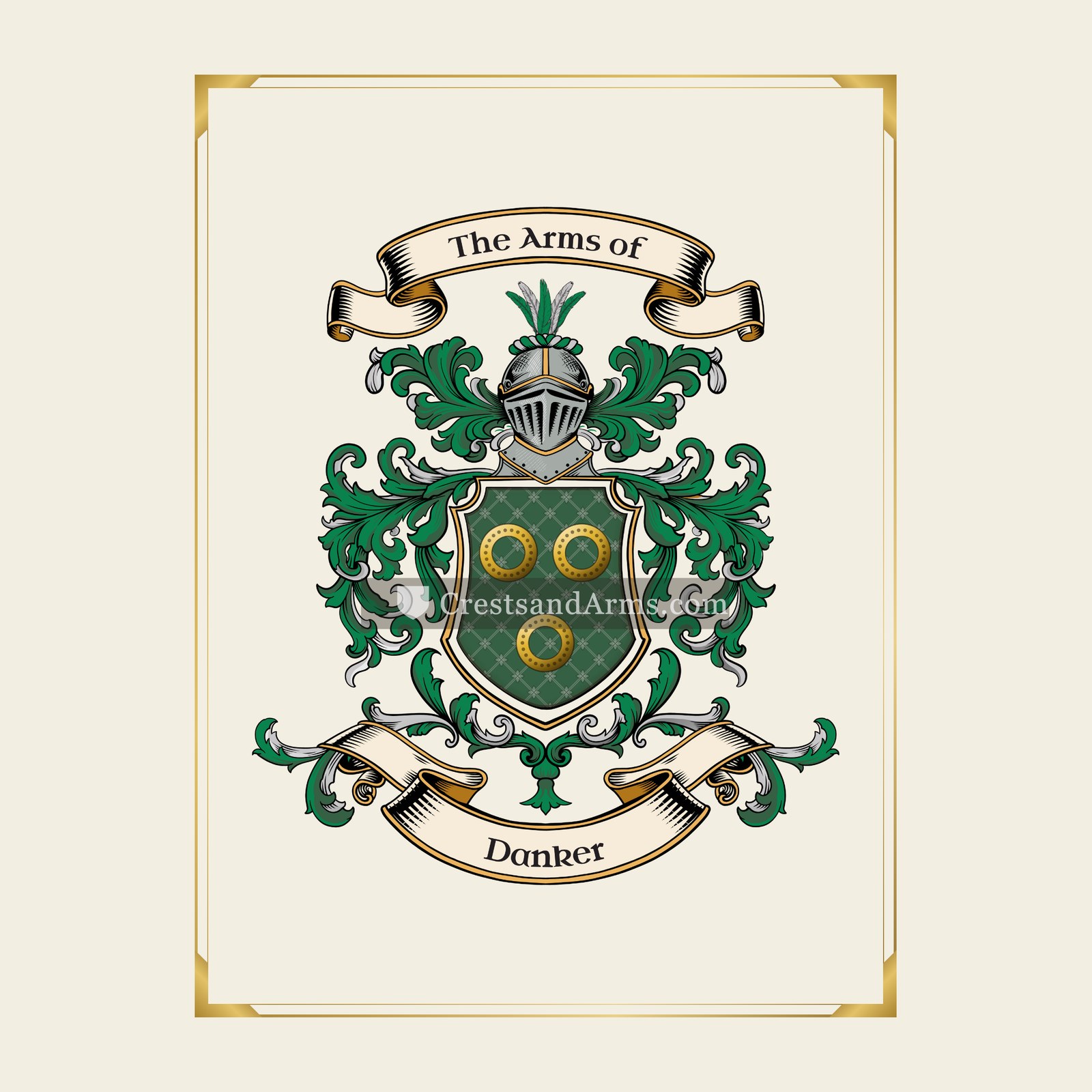 With gold border