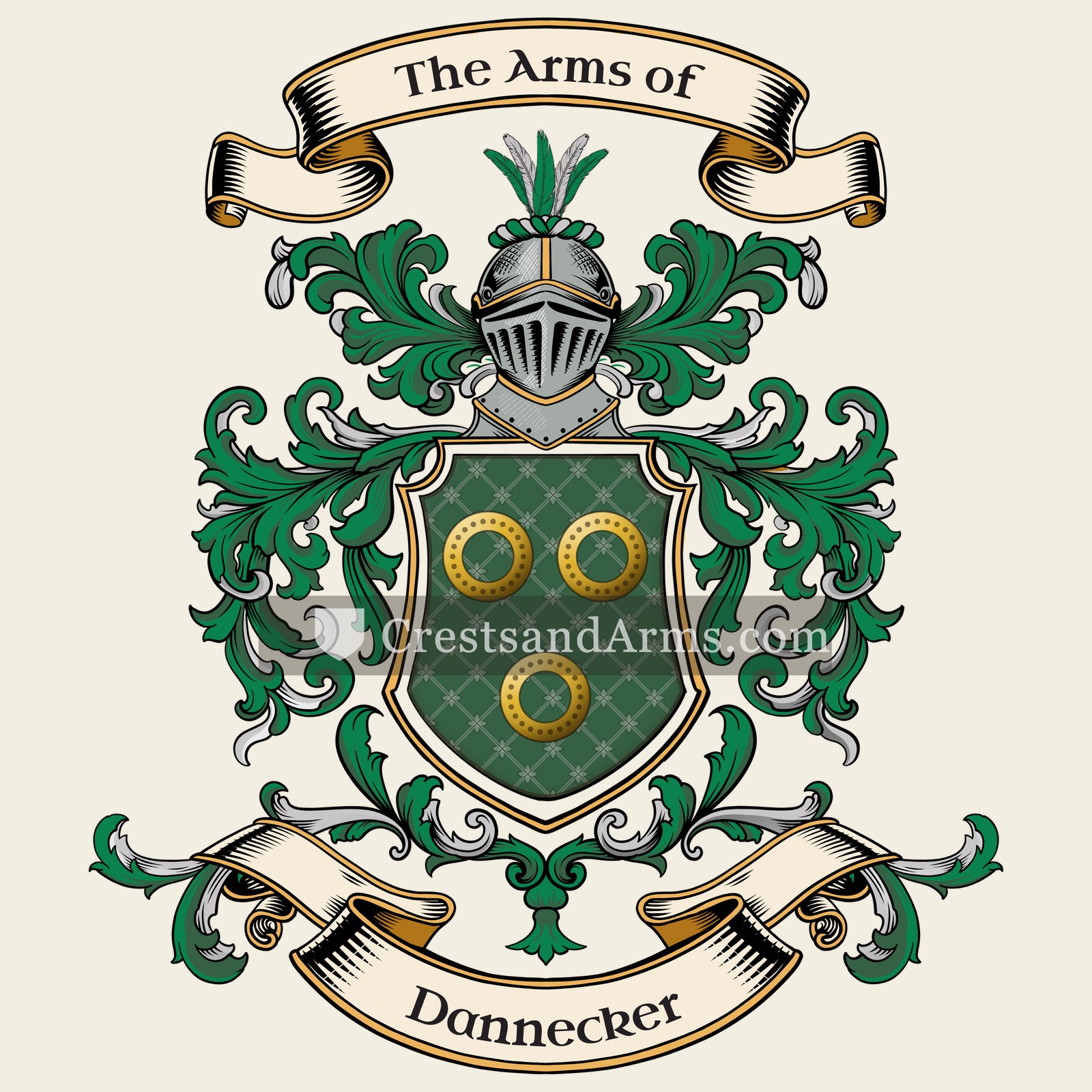 The Dannecker coat of arms, drawn from the recorded blazon