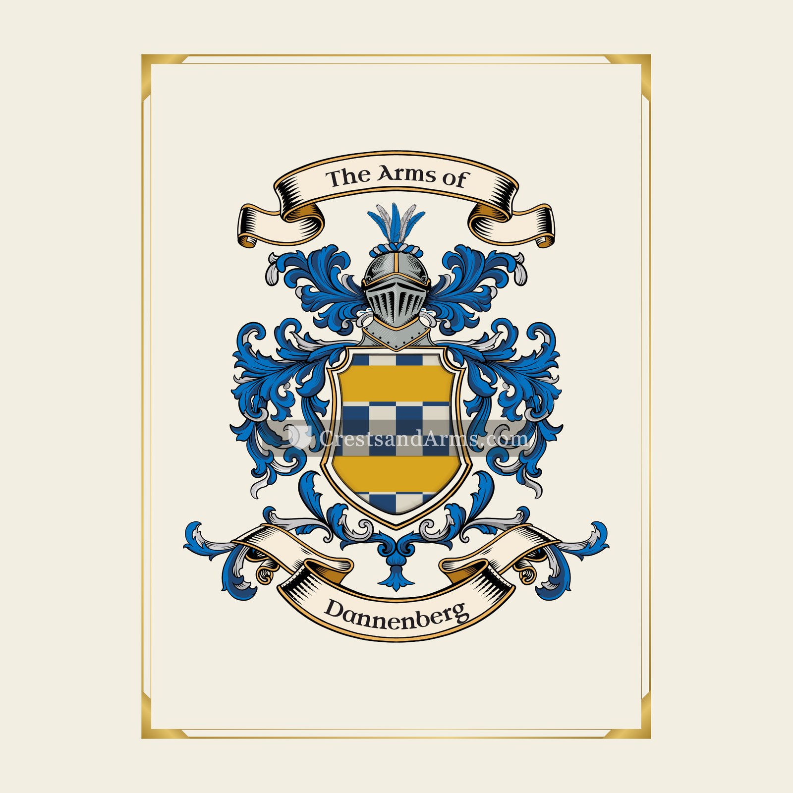 With gold border