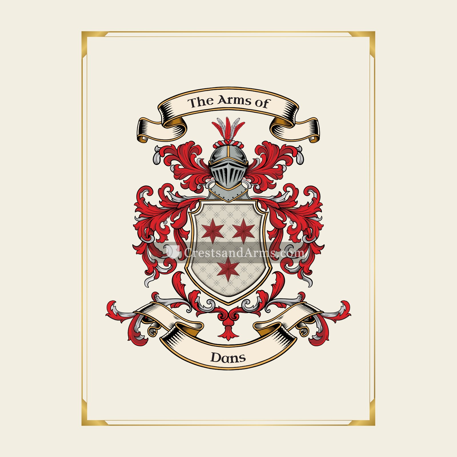 With gold border