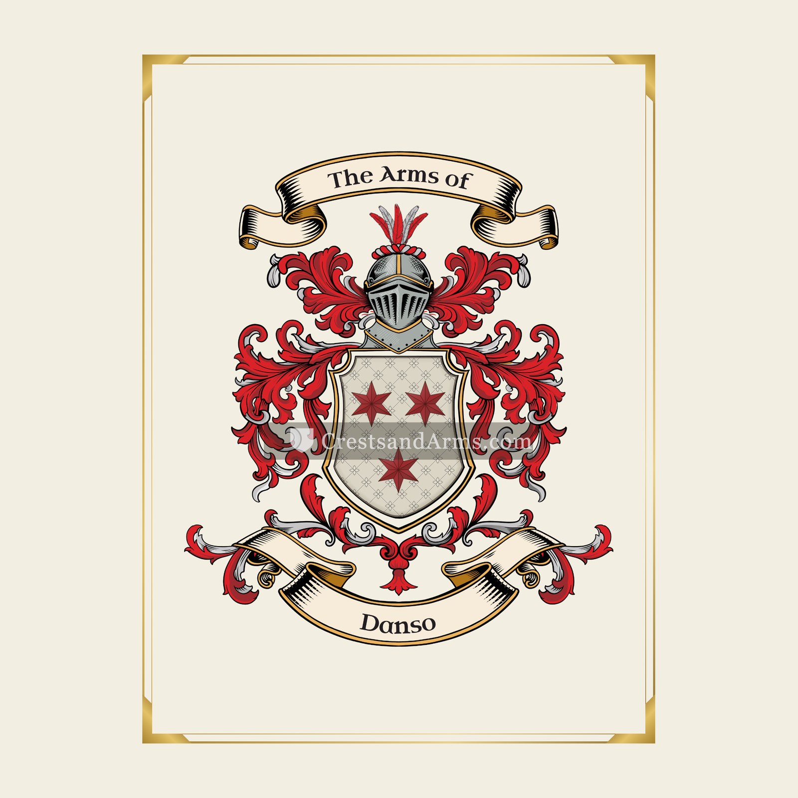 With gold border