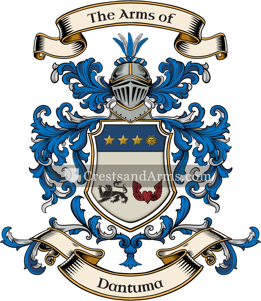 The Dantuma coat of arms, drawn from the recorded blazon