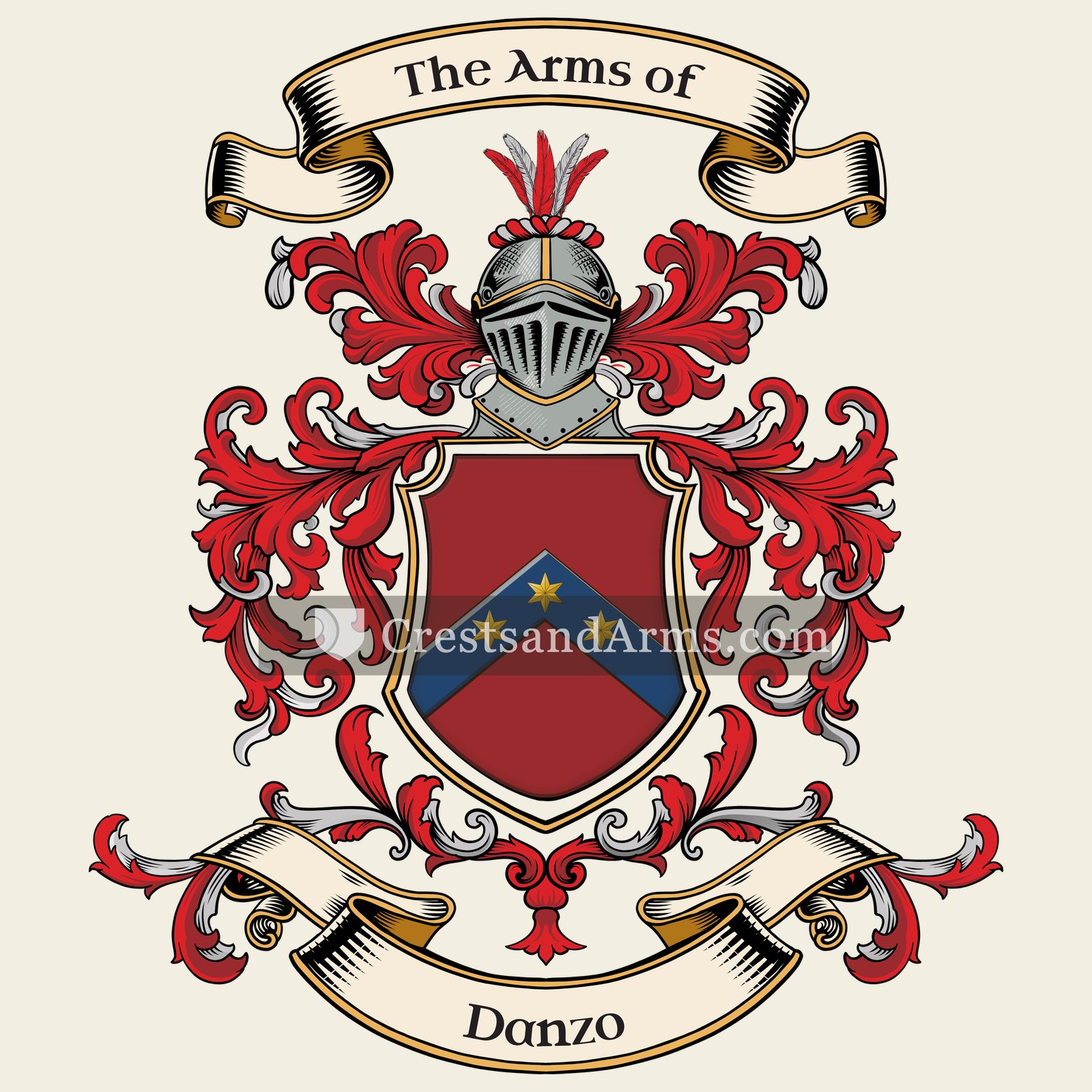 The Danzo coat of arms, drawn from the recorded blazon