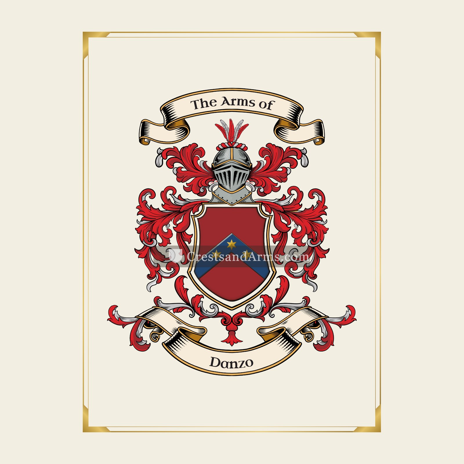 With gold border