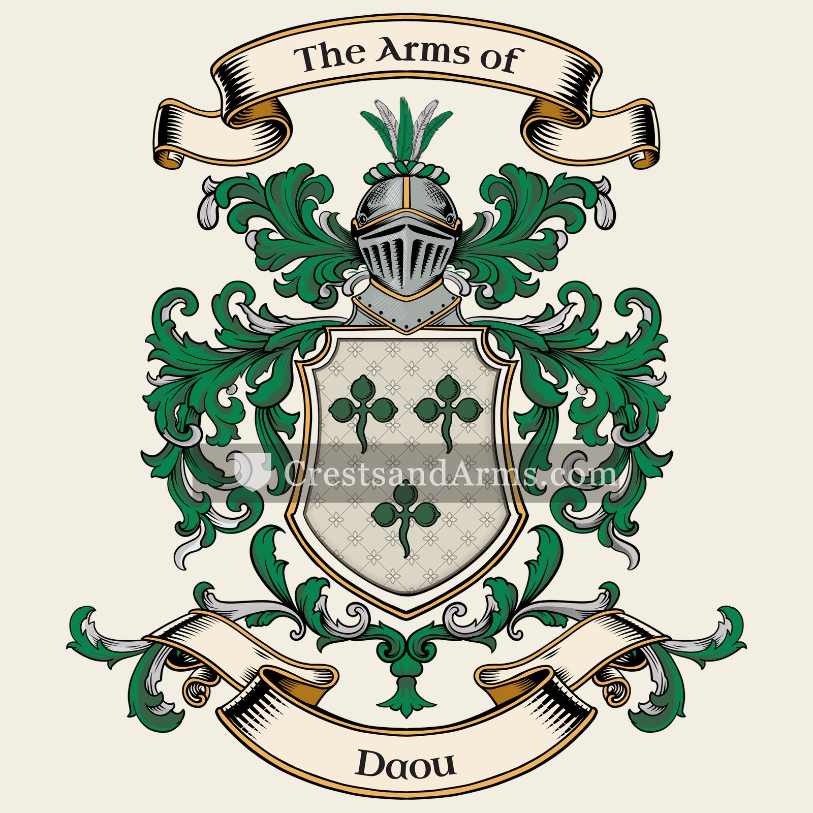 The Daou coat of arms, drawn from the recorded blazon