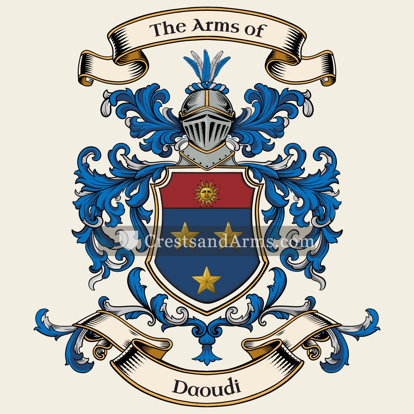 The Daoudi coat of arms, drawn from the recorded blazon