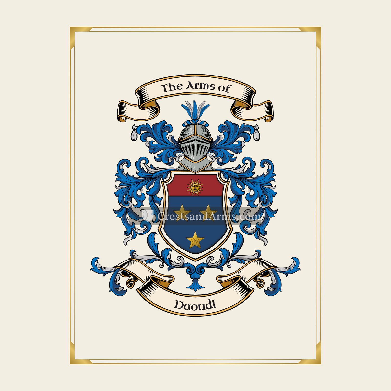 With gold border