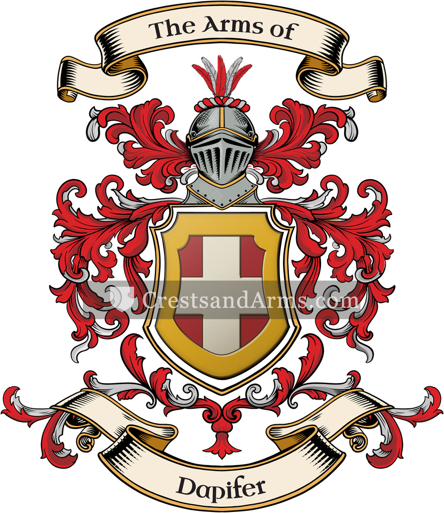 The Dapifer coat of arms, drawn from the recorded blazon