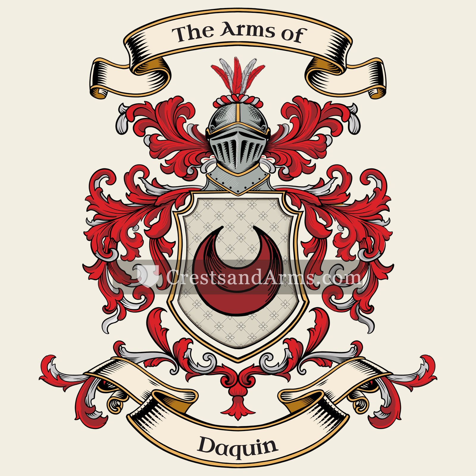 The Daquin coat of arms, drawn from the recorded blazon
