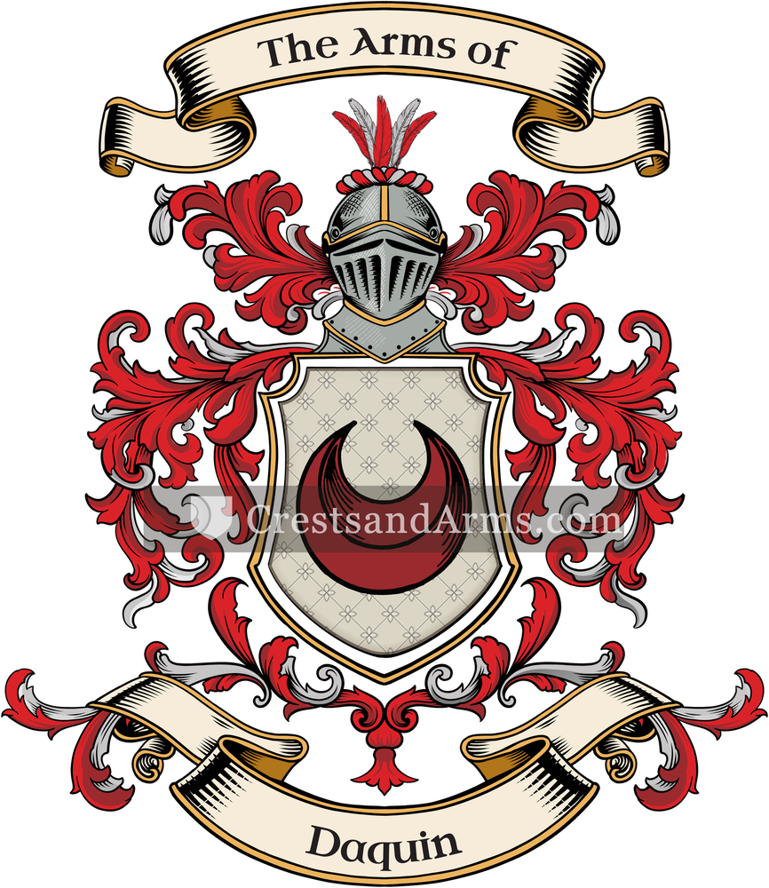 The Daquin coat of arms, drawn from the recorded blazon