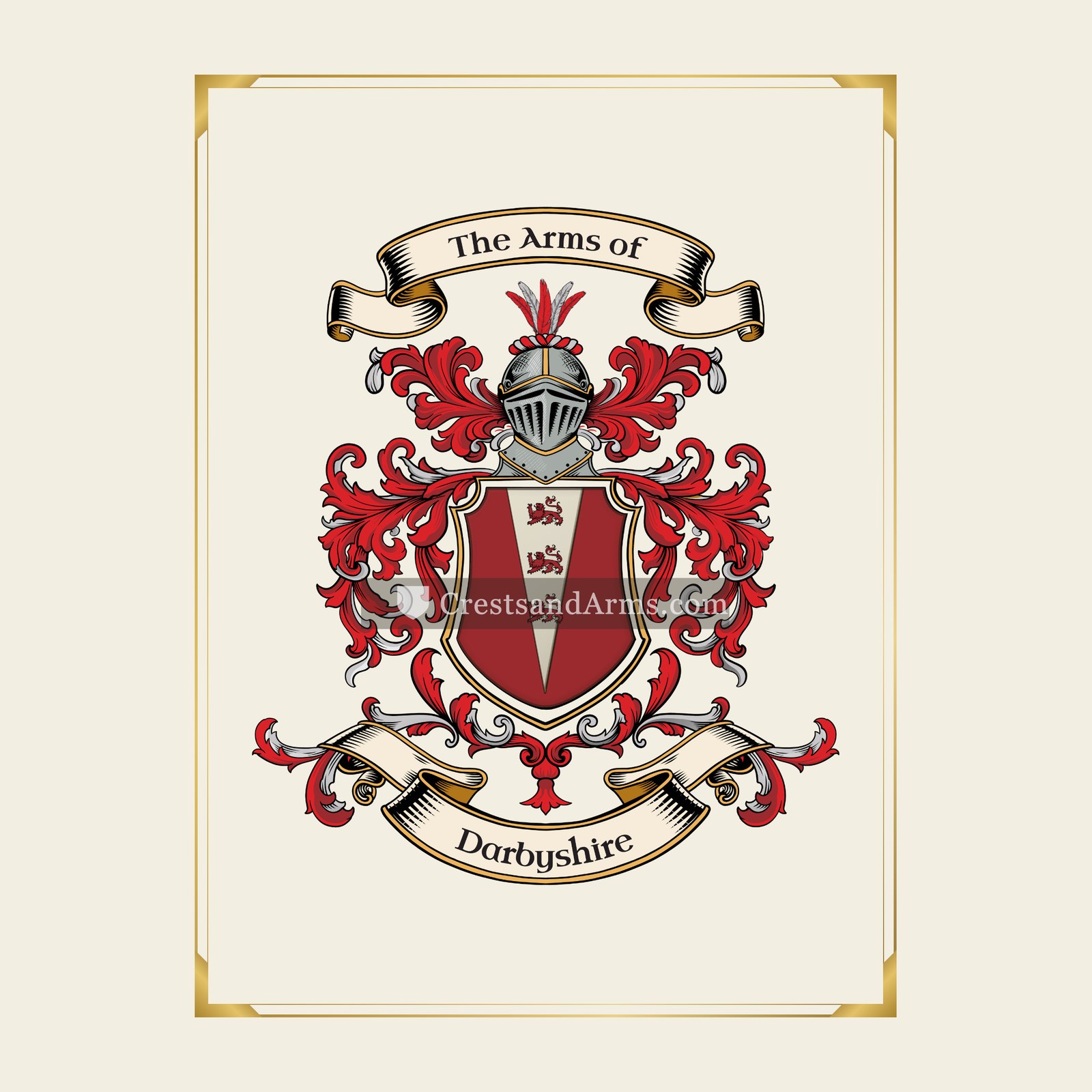With gold border