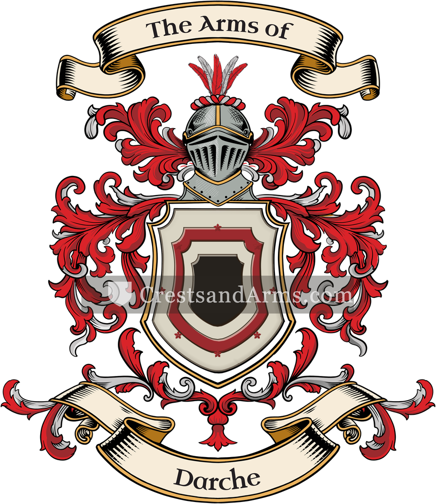 The Darche coat of arms, drawn from the recorded blazon