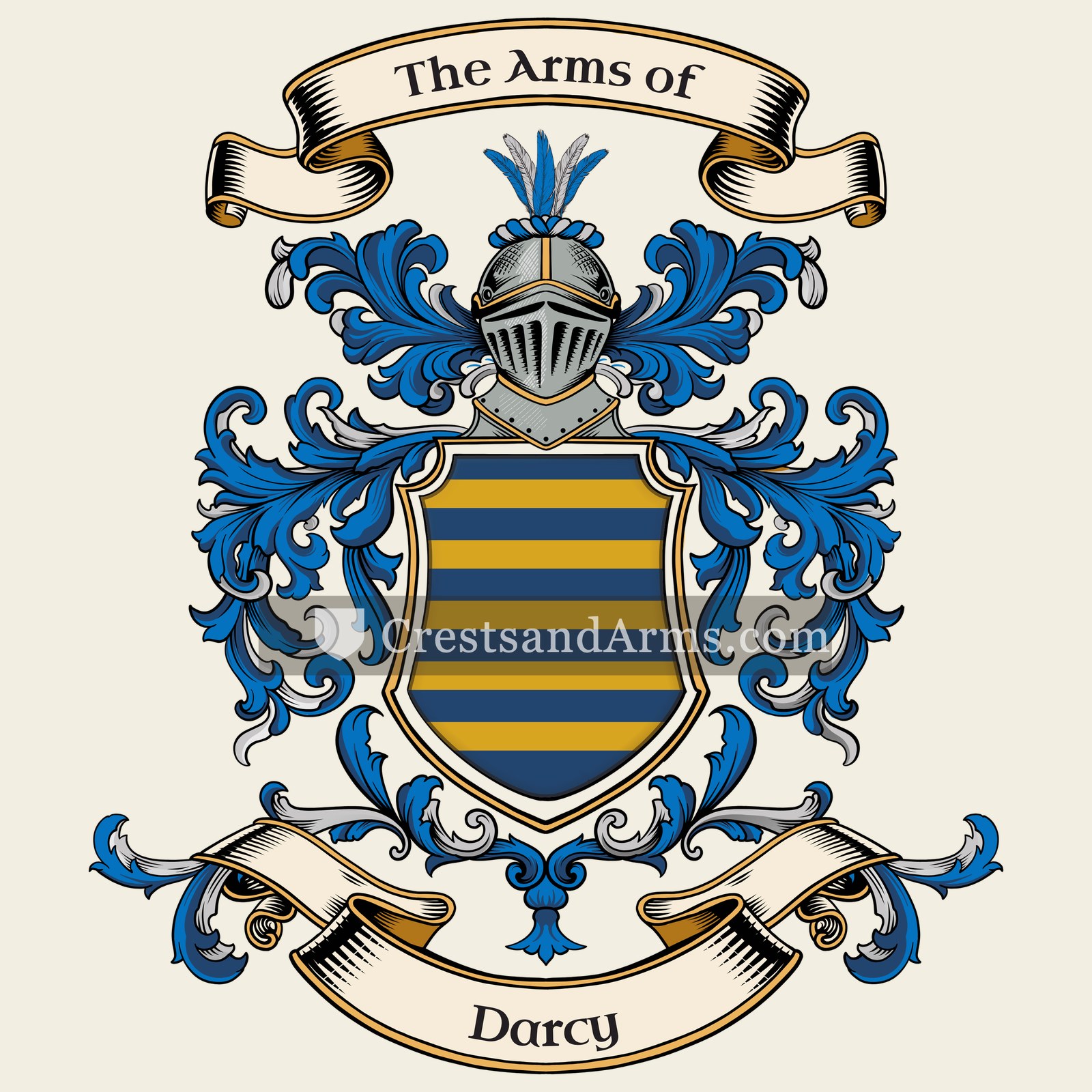 The Darcy coat of arms, drawn from the recorded blazon