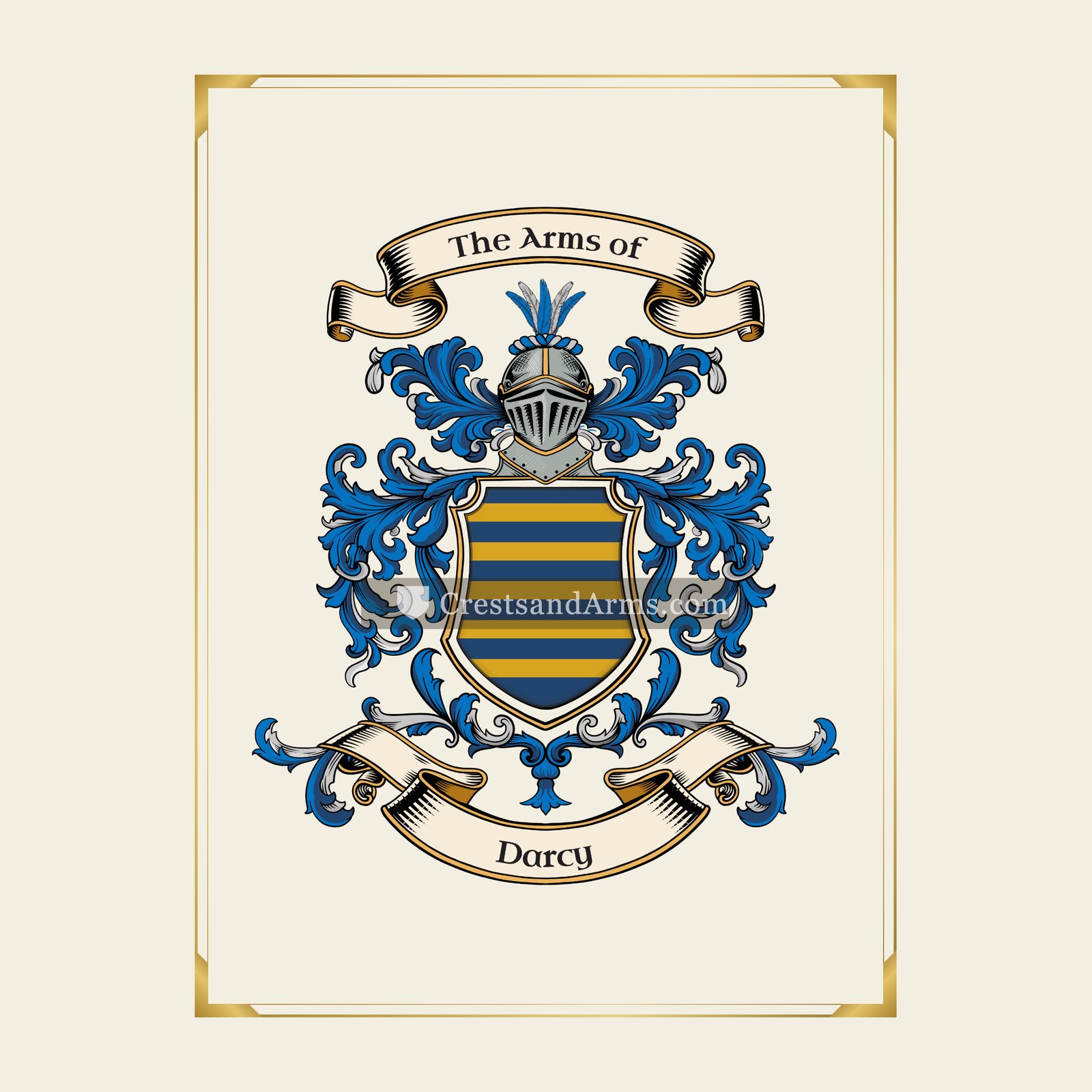 With gold border