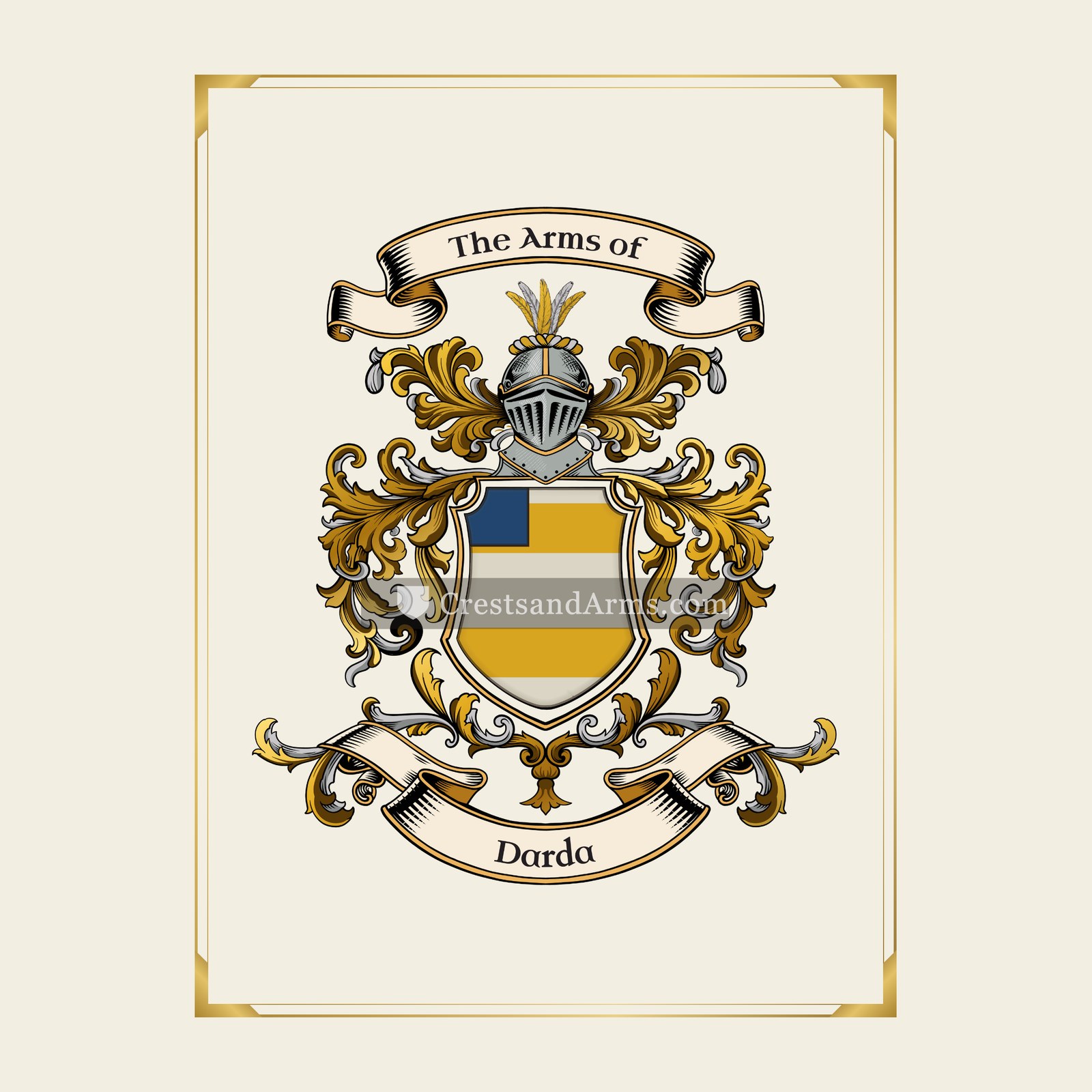 With gold border