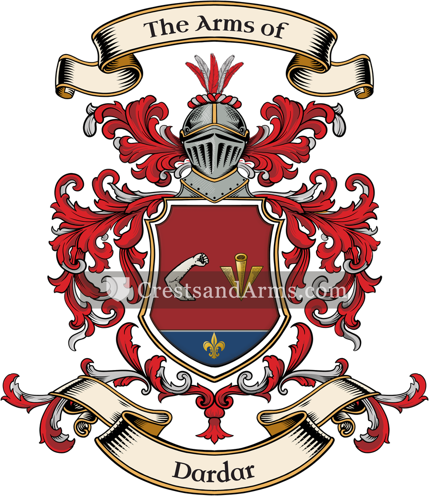 The Dardar coat of arms, drawn from the recorded blazon