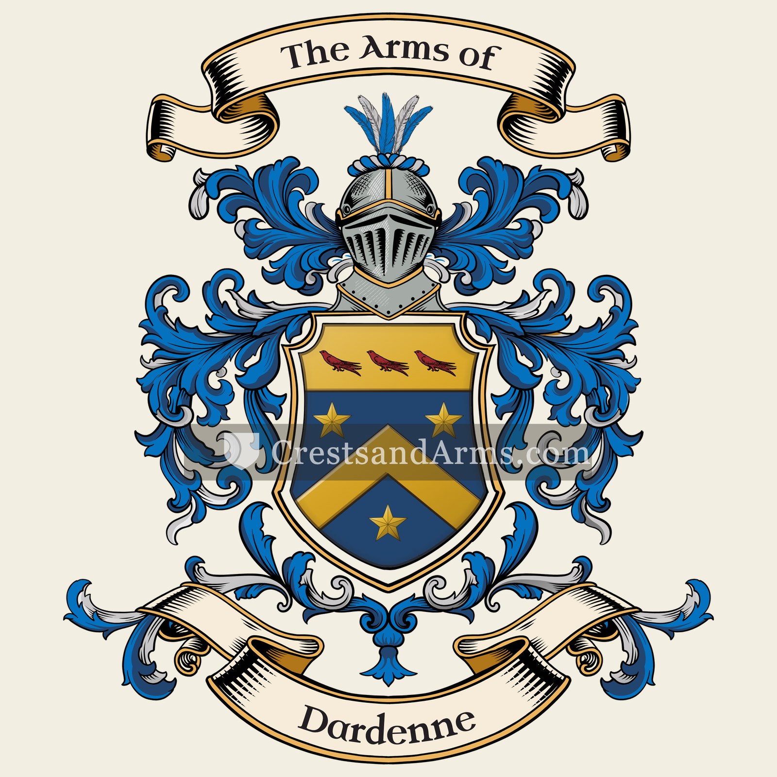 The Dardenne coat of arms, drawn from the recorded blazon