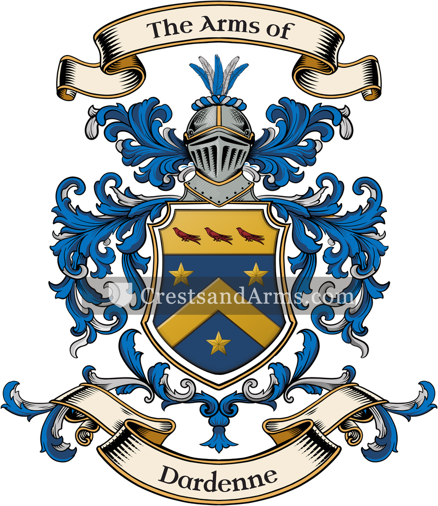 The Dardenne coat of arms, drawn from the recorded blazon