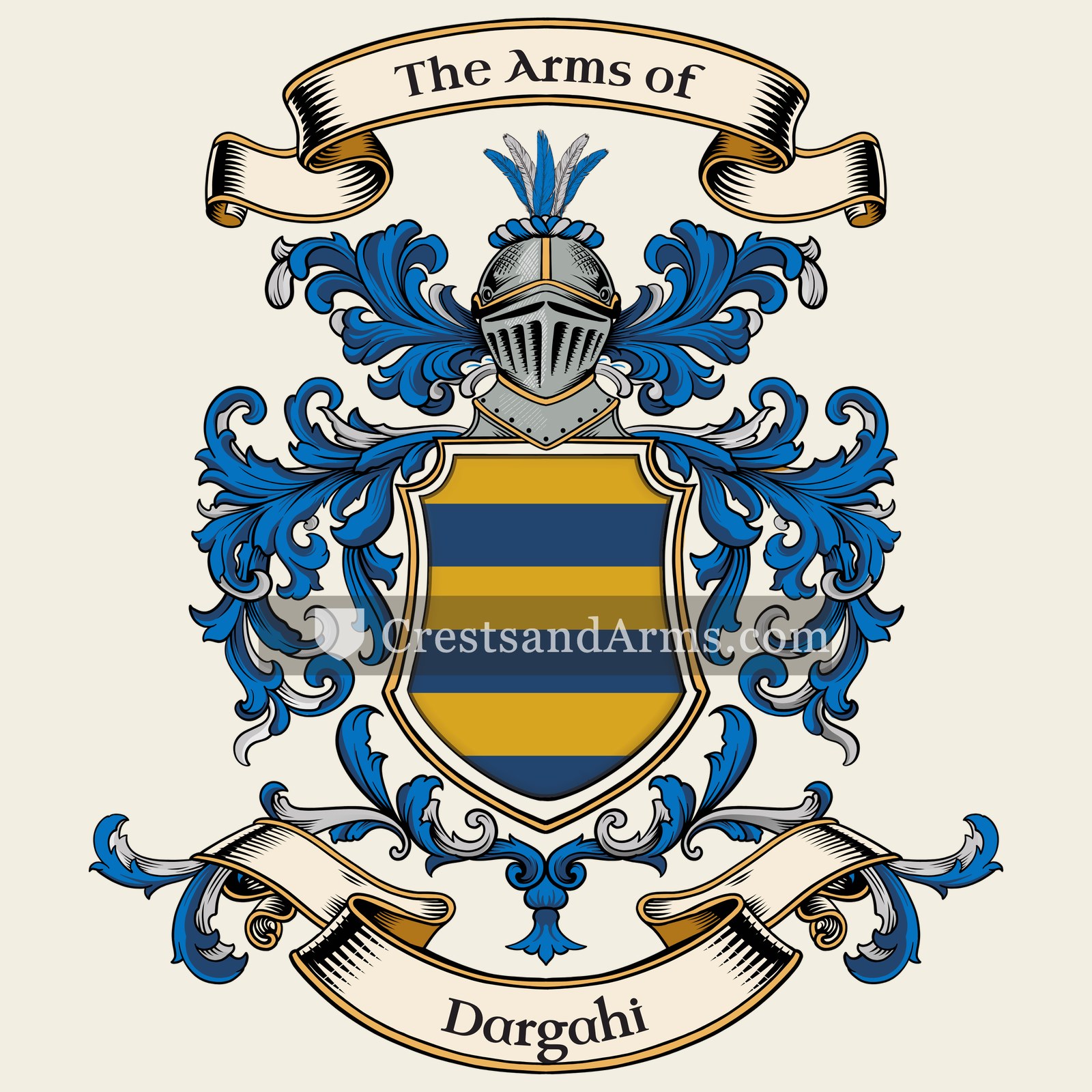 The Dargahi coat of arms, drawn from the recorded blazon