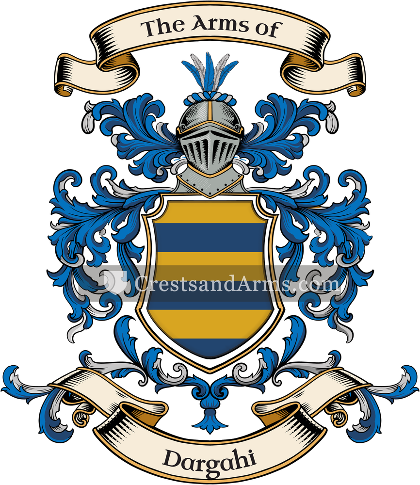 The Dargahi coat of arms, drawn from the recorded blazon