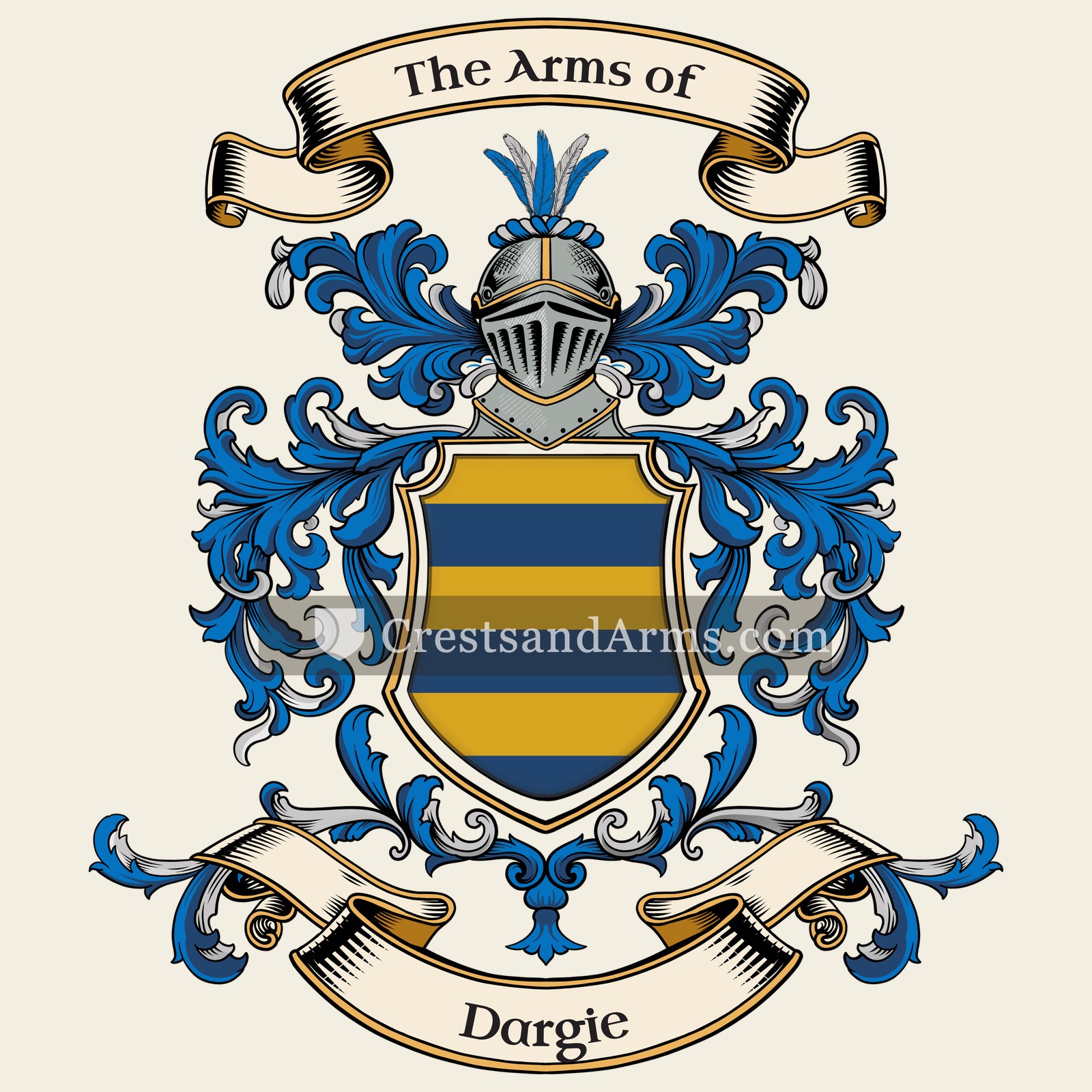 The Dargie coat of arms, drawn from the recorded blazon