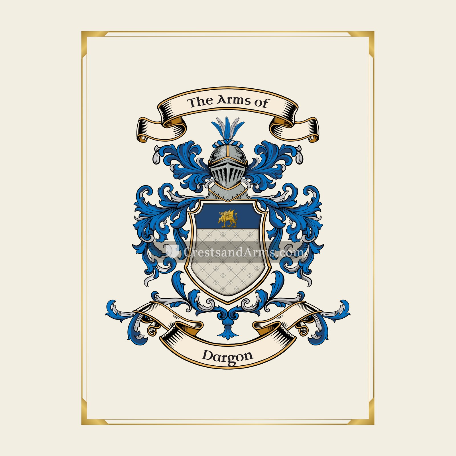 With gold border