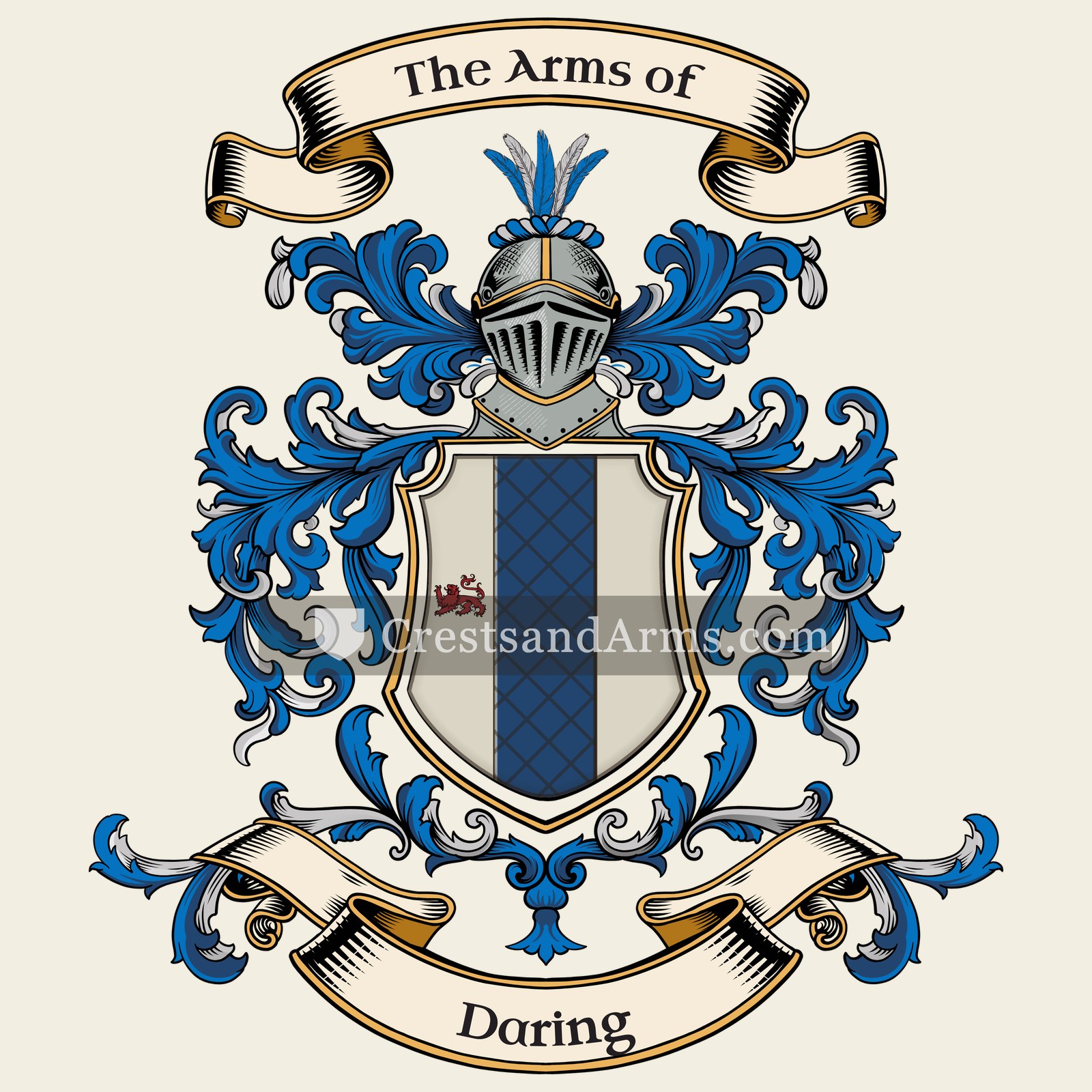The Daring coat of arms, drawn from the recorded blazon