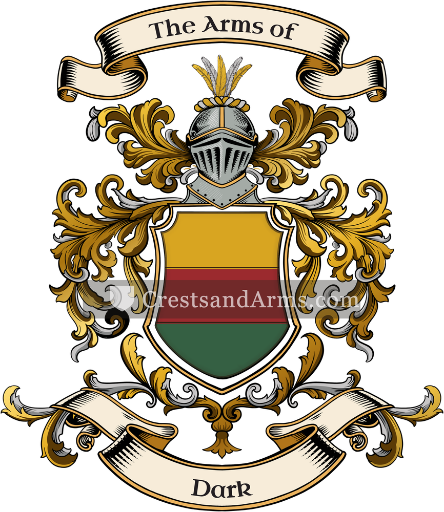 The Dark coat of arms, drawn from the recorded blazon