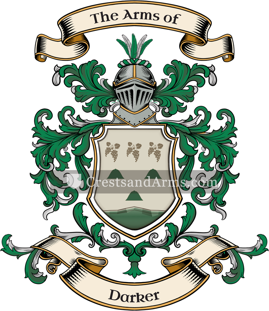 The Darker coat of arms, drawn from the recorded blazon